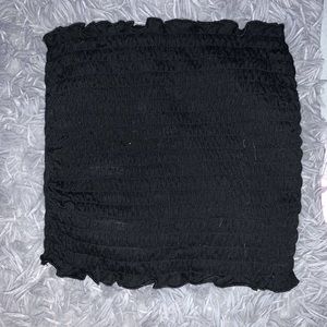 Black ruffle tube top